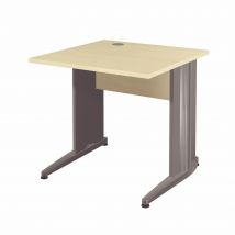 Bureau droit Impact - L 80 x P 80 cm - plateau hêtre - pieds L anthracite