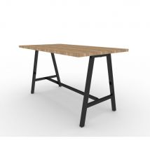 Table haute de conférence Prisme - L200 x L100 cm - chêne Nebraska