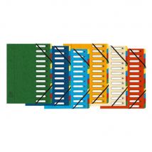 Trieur à élastique Exacompta Nature Future Harmonika Multipart A4 avec dos extensible à soufflets et fenêtres prédécoupées - 600 feuilles - 12 