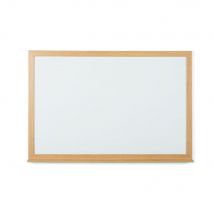 Tableau blanc recyclable acier laqué magnétique Earth Bi-Office - cadre bois chêne - L90 x H60 cm