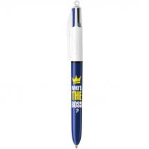 Stylo bille rétractable 4 couleurs Bic Who's The Boss - pointe moyenne 1 mm - Lot de 2