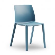 Chaise d'extérieur Fjord sans accoudoirs en polypropylène - bleu - Lot de 4