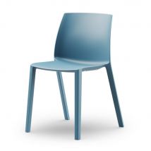 Chaise d'extérieur Fjord sans accoudoirs en polypropylène - bleu - Lot de 4