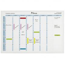 Tableau Planning Magnétique Mensuel Exacompta - 90 X 59 Cm - Avec Accessoires