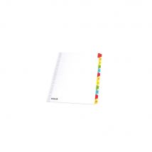 Intercalaires numériques A4 Raja - en bristol - blanc - 170g - 12 divisions couleur - Lot de 2