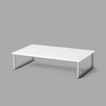 Table basse Sten- plateau rectangulaire blanc - piètement acier aluminium