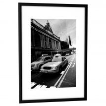 Cadre photo contour alu noir - plaque en plexiglas - format 21 x 30 cm