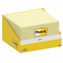 Notes repositionnables Post-it Z-Notes Super Sticky carrées Jaune 76 x 76 mm - Bloc de 100 feuilles - Lot de 10