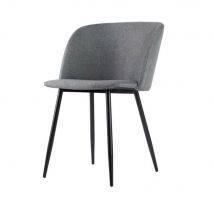 Fauteuil Symbiose en tissu 100% polyester - pieds acier noirs - tissu gris - Lot de 2