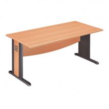 Bureau droit Boreal - L 120 x P 80 cm - plateau hêtre - pieds L anthracite
