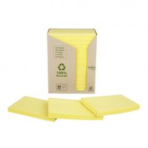 Post-it recyclés - 76 x 127 mm - 100 feuilles - tour 16 blocs - coloris jaune