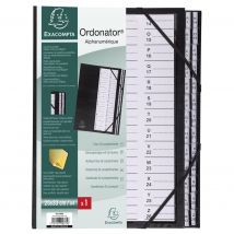 Trieur alphanumérique Claircell - plastifié - 26 compartiments - format 25 x 33 cm - noir