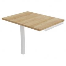 Retour de bureau Osmose + L80 x P60 cm - Plateau Chêne Nebraska - Pieds Blanc