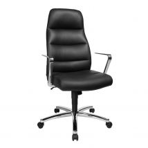 Fauteuil de direction Céleste - cuir véritable - noir
