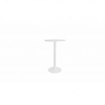 Table mange-debout plateau rond - gamme Fenix - diamètre 70 cm - hauteur 106 cm - plateau blanc - pied blanc