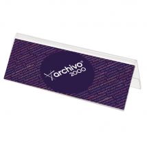 Porte nom chevalet de table Archivo 2000 - double face - 30 x 11 cm - Transparent