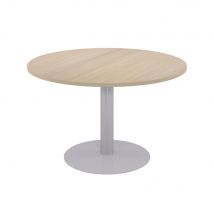 Table Modulaire ronde - piètement tulipe aluminium - plateau chêne
