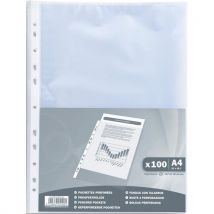 Sachet de pochettes perforées Exacompta A4 en polypropylène grainé 3,8/100e