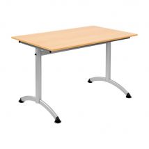 Table Modulaire Hélios rectangle L 120 x P 70 cm - plateau Hêtre pieds Aluminium