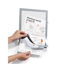 Pochette murale Cadre d'affichage Duraframe Durable adhésif A4 - cadre argent - paquet 2 unités