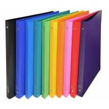 Classeur 4 anneaux A4 polypro opaque - dos 2 cm capacité 140 feuilles - assortis - Lot de 10