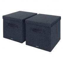 Boîte de rangement en tissu Leitz grand format - Gris - Lot de 2
