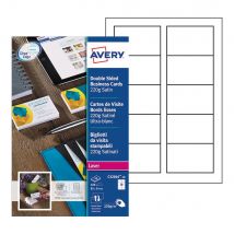 Cartes de visite Avery C32016 - format 8,5 x 5,4 cm - 220 g -impression laser finition mate - pochette de 100
