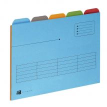 Chemise sous-dossier Ultimate 5 onglets - carte - assortis - lot de 5