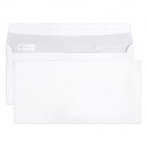 Enveloppe extra blanche Clairefontaine DL 110 x 220 mm 80g sans fenêtre - bande autoadhésive - paquet de 50
