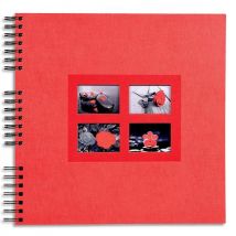 Album photos à spirales Exacompta Passion - capacité 360 photos - pages noires - 32x32 cm - rouge