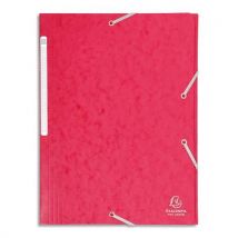 Chemise Exacompta Maxi Capacity - 3 rabats et élastique - carte lustrée 425g - coloris rouge - Lot de 5