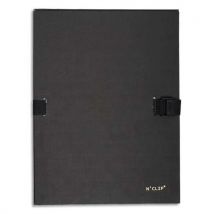 Chemise extensible 51215 de Claircell - dos 10 cm - recouverte de papier grainé vernis - coloris noir