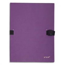 Chemise extensible 51215 de Claircell - dos 10 cm - recouverte de papier grainé vernis - coloris violet