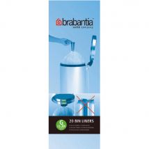 Sacs poubelle plastique - 30 L - blanc - rouleau de 20 sacs
