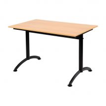 Table Modulaire Hélios rectangle L 120 x P 70 cm - plateau Hêtre pieds Noir