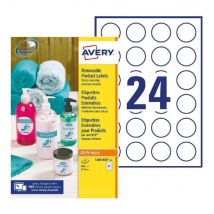 Étiquettes multi-usages L4851REV Avery - enlevables - rondes - D.37 mm - blanc - 600 étiquettes par boîte