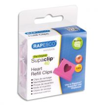 Recharge Clips Rapesco Supaclip - cours roses - capacité 40 feuilles 80g - boîte de 100