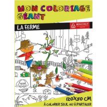 Poster géant à colorier - 80 x 120 cm - thème la ferme