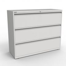 Comptoir Mobi Confort Plus - 3 tiroirs - métal - gris