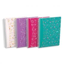 Cahier Spirales Oxford Floral - A5 - 120 Pages - 7 Mm - Coloris Assortis - Lot De 5