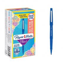 Stylo feutre à capuchon Paper Mate Flair Original pointe moyenne 1 mm - Bleu - Pack de 30 + 6 OFFERTS