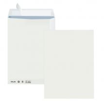 Pochette administrative recyclée blanche Raja - 229 x 324 mm - sans fenêtre - fermeture auto-adhésive - papier 90 g