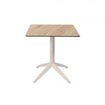 Table pliante Edison à plateau basculant carrée - 70 x 70 cm - en polypropylène usage extérieur - chêne