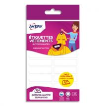 Etiquettes vêtements Avery - autocollantes - 13 x 45 mm - coloris blanc - blister de 36 - Lot de 10