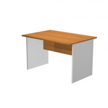 Bureau droit Pulse Bois - L160 x P80 cm - Plateau Aulne - Pieds Panneaux Aluminium