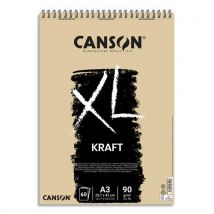 Papier dessin Canson XL Kraft - 90 g - A3 - album spiralé 60 feuilles