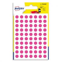Pastilles Avery - diamètre 8 mm - écriture manuelle - rose - sachet de 490