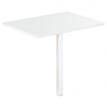 Extension rectangle Tempo - L 80 x 60 cm blanc - pied tube carré blanc
