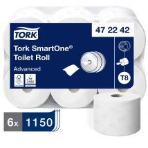 Papier toilette Tork pour distributeur Smartone - 472242 - 1150 feuilles - lot de 6 rouleaux -pour TORK T8