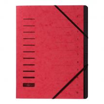 Trieur à élastiques Pagna - A4 - 12 divisions - rouge